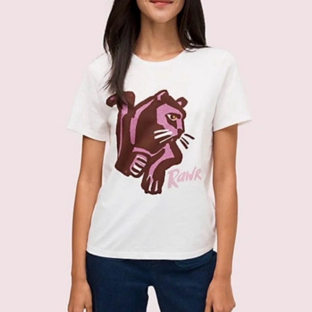 Kate Spade Panther Tee tshirt top size Large NWT